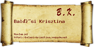 Balási Krisztina névjegykártya