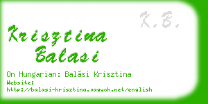 krisztina balasi business card