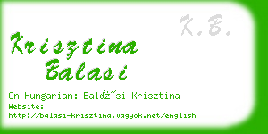 krisztina balasi business card